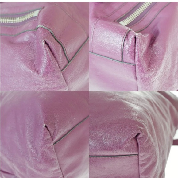 👜 CHLOE Leather Shoulder Bag Purple Tote Zipper - Picture 4 of 8